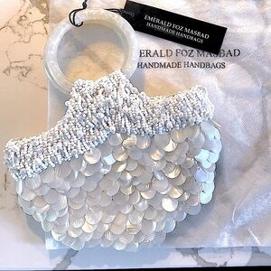 Incredible Mother of Pearl handbag NWT Perfect for a wedding!